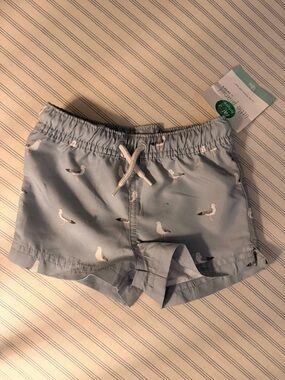Carter's Light Blue Seagull Swim Shorts with Drawstring